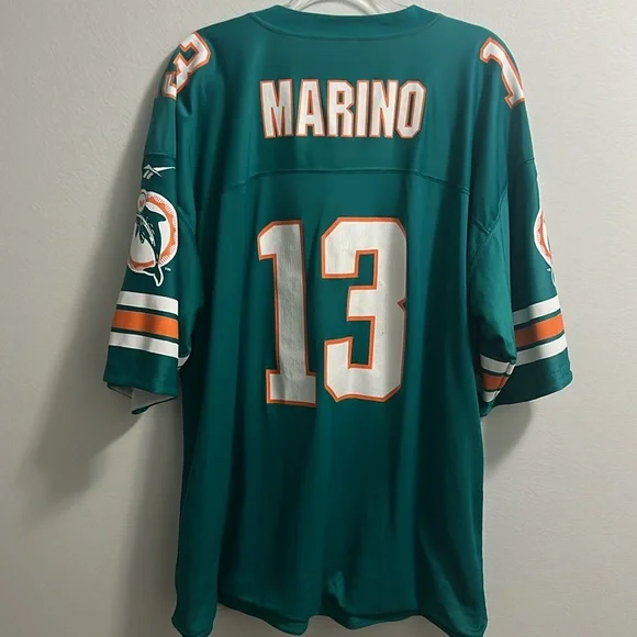 Vintage Reebok Size 54 Dan Marino Reversible Dolphins Jersey - Picture 15 of 16